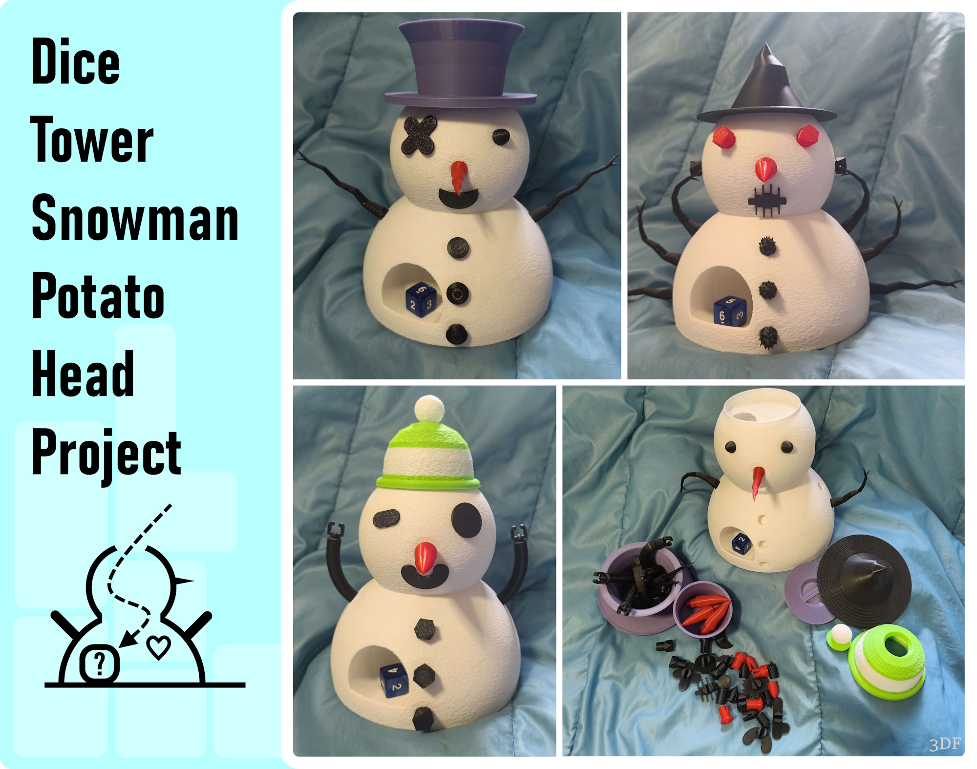 Dice Tower Snowman Potato Head Project