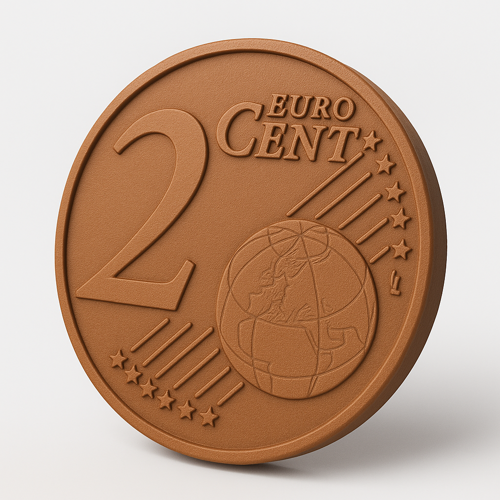 2 Cent Euro Coin – Replica for 3D Printing