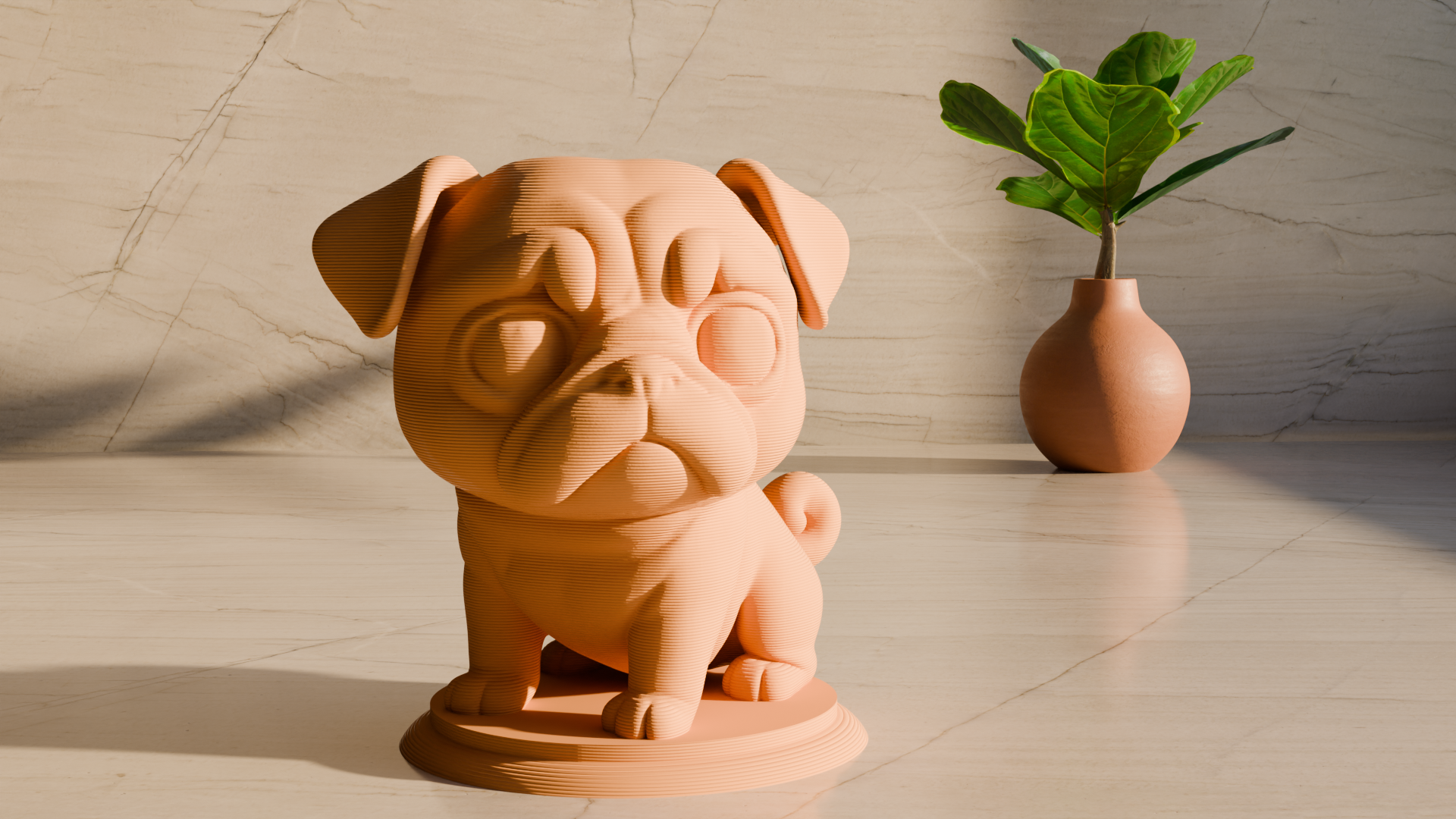 Cute Pug Dog Figurine