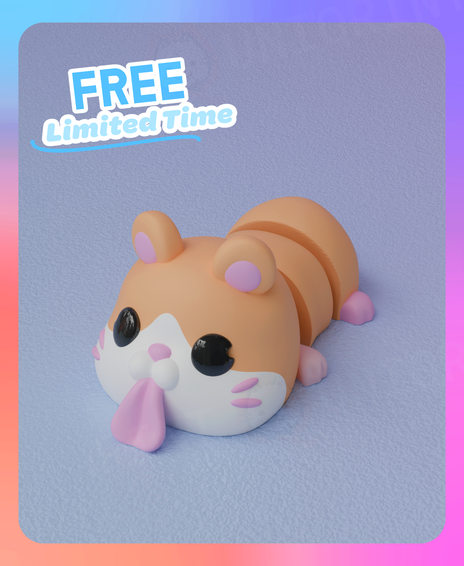Flexi Hamster Keychain (Single Color)