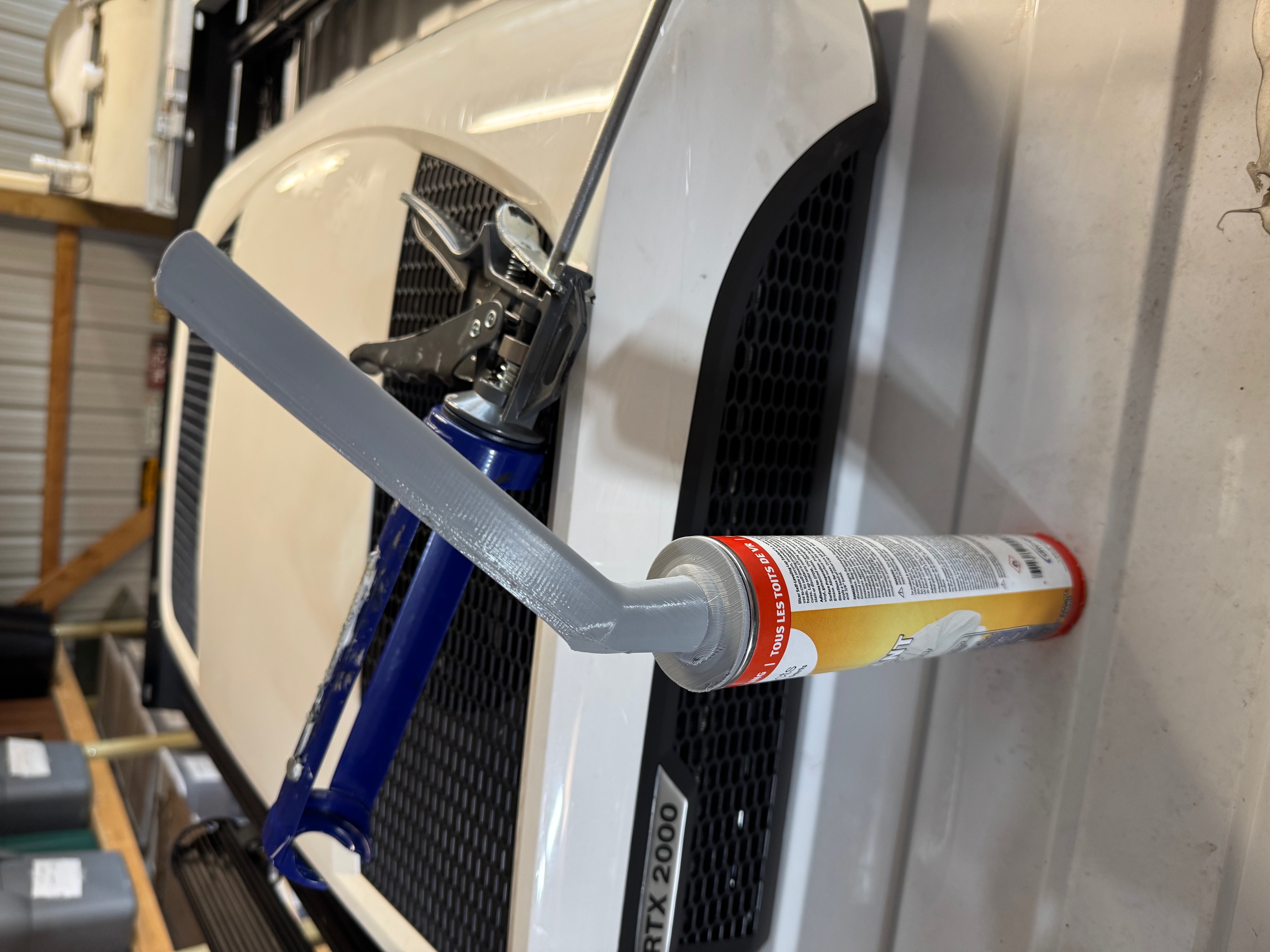 Angled Caulk Gun Extension for hard-to-reach places