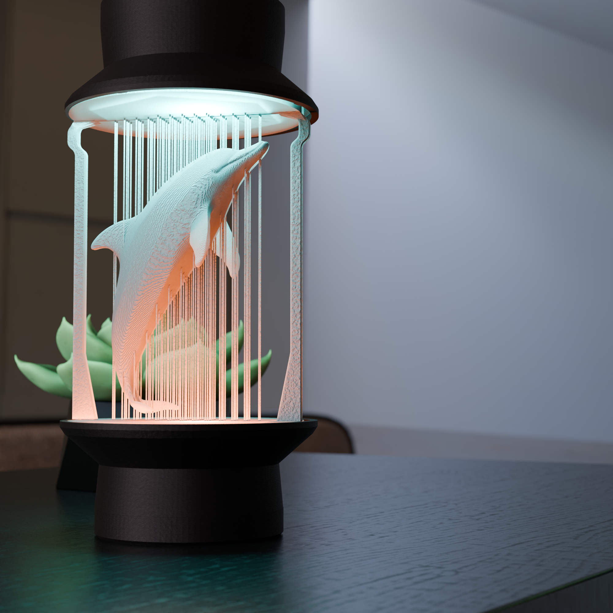 Miniatura 8 do modelo 3D Modern Dolphin String Lamp