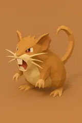 #020 Raticate – Low Poly Pokémon