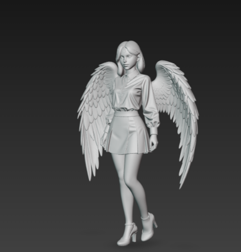 Девушка ангел 3D model