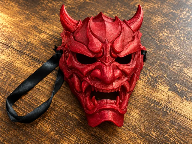 Oni Demon Mask – Red Horned