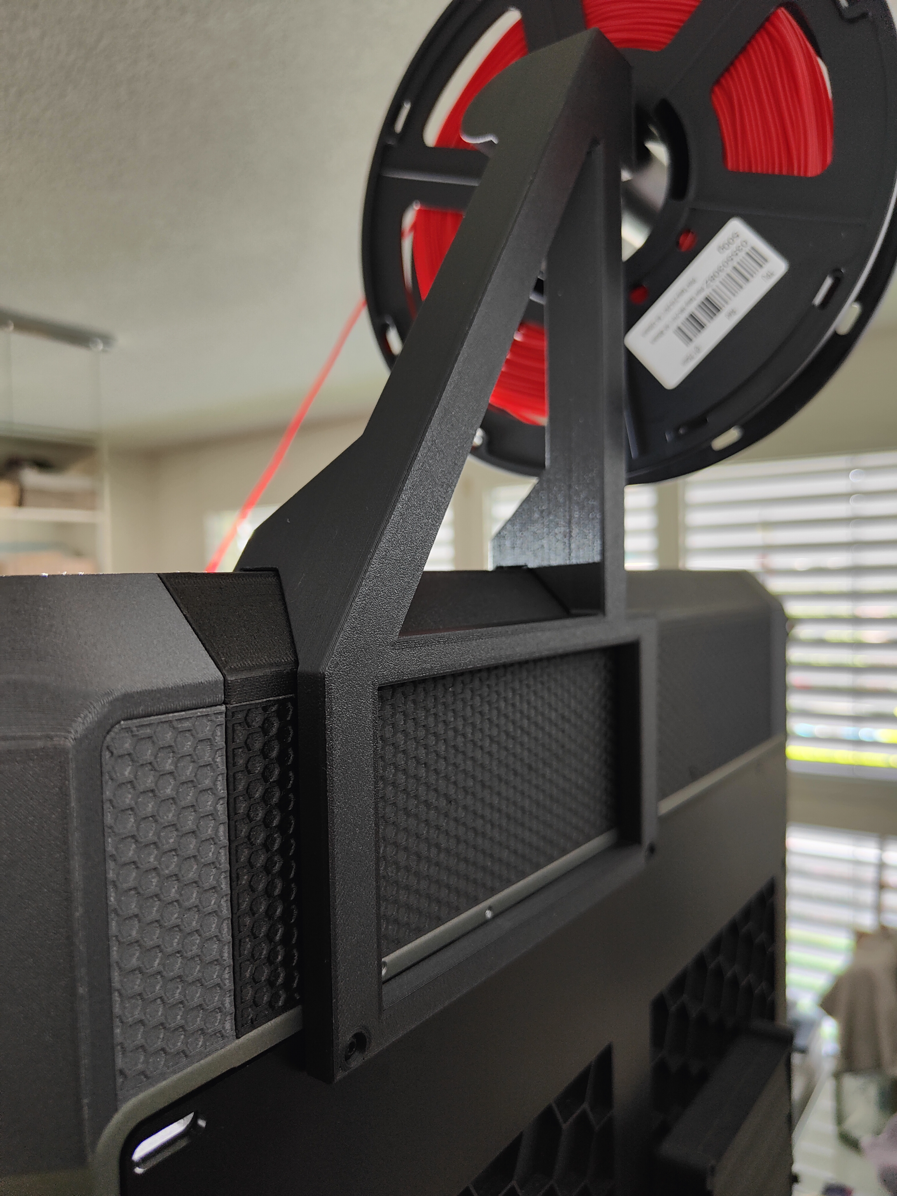 Creality K1 Max (with lid riser) top spool holder for TPU, etc.