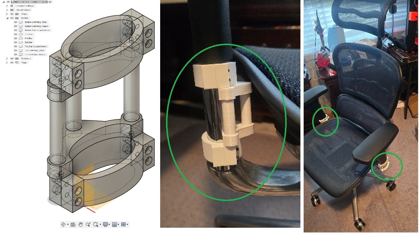 Office Chair Arm Supports (Ergohuman High Back All Mesh Executive)