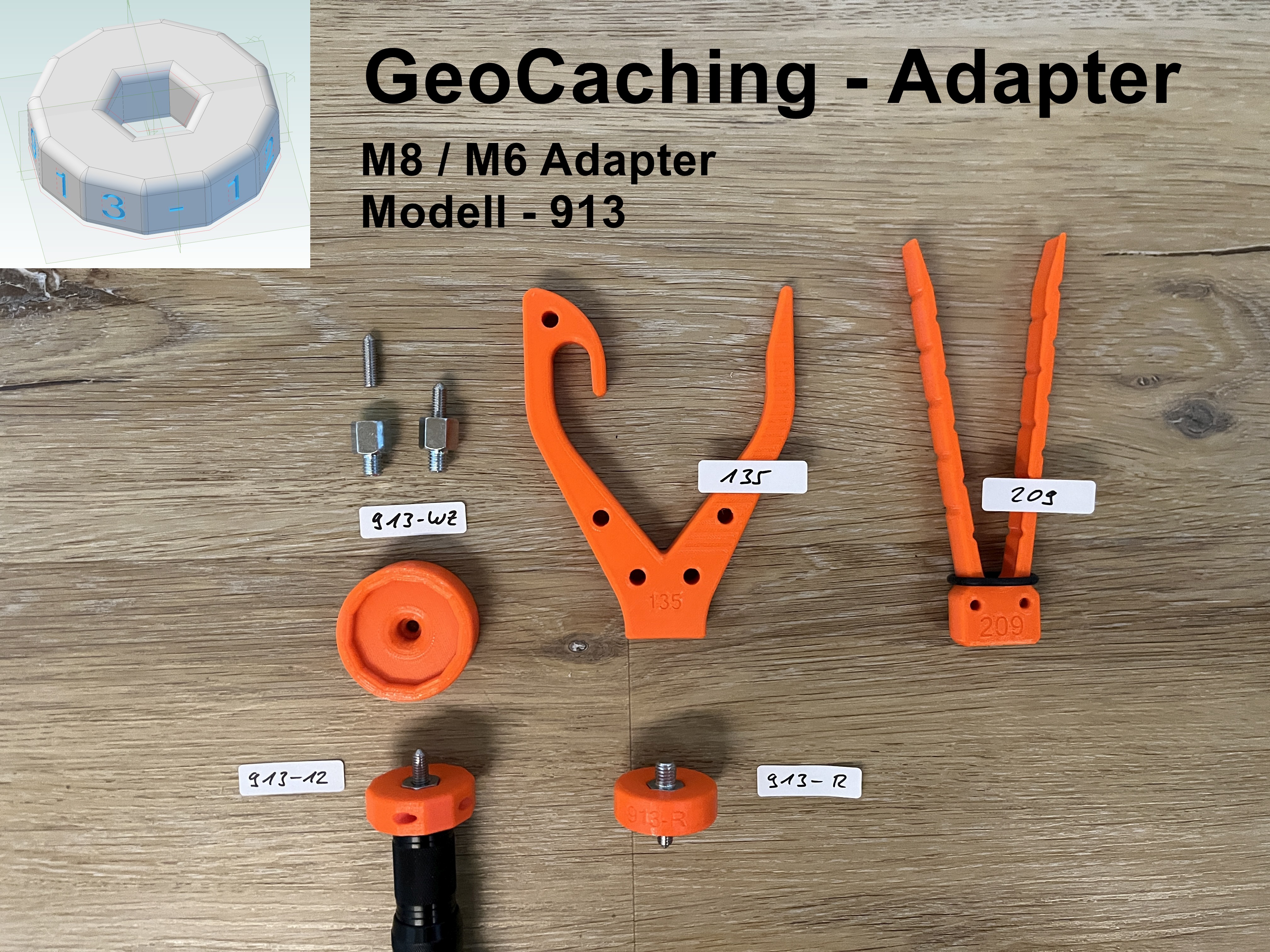 GeoCaching 913:  M8 - M6 Adapter