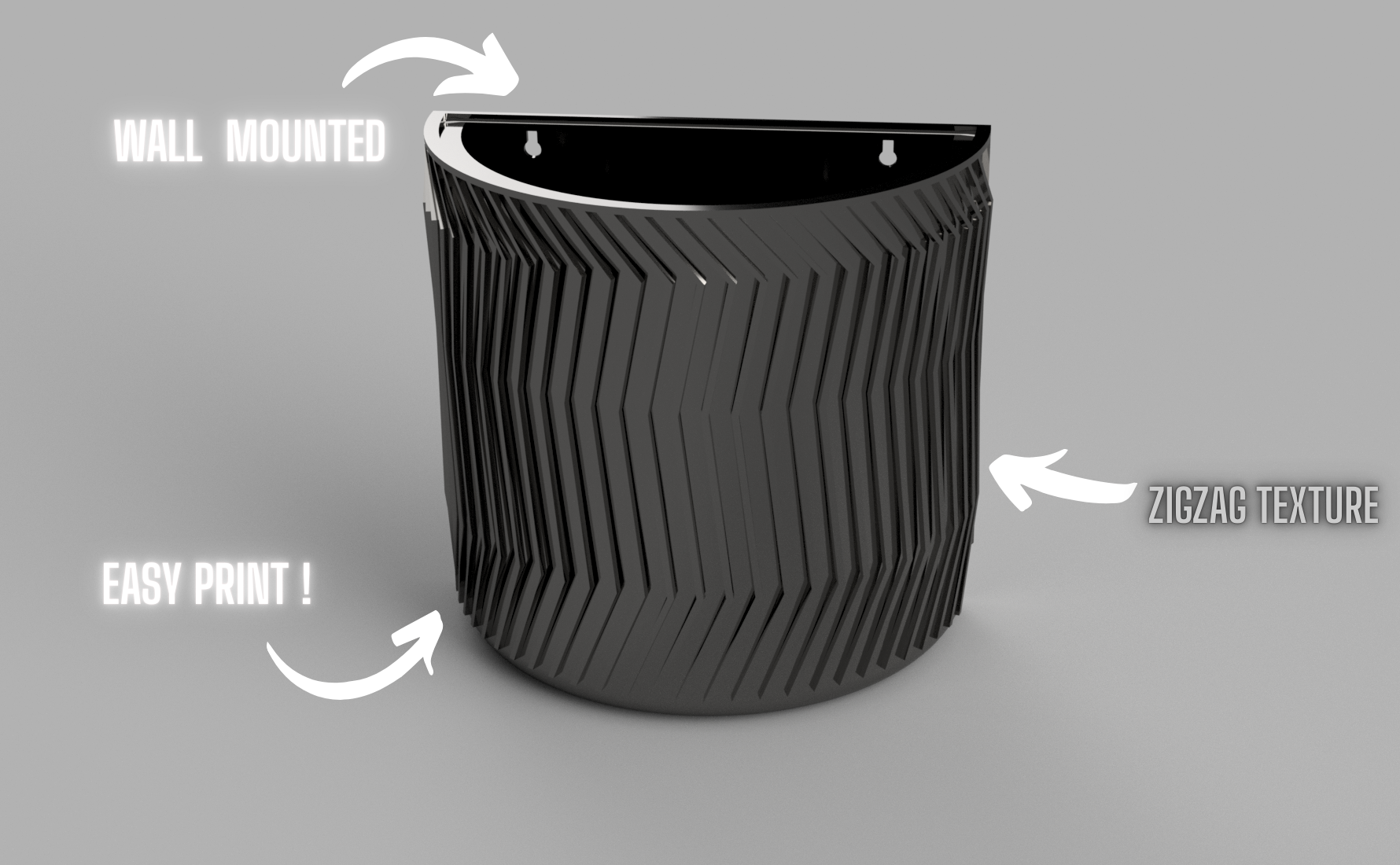 Wall mounted flower pot (zigzag) (BIG)