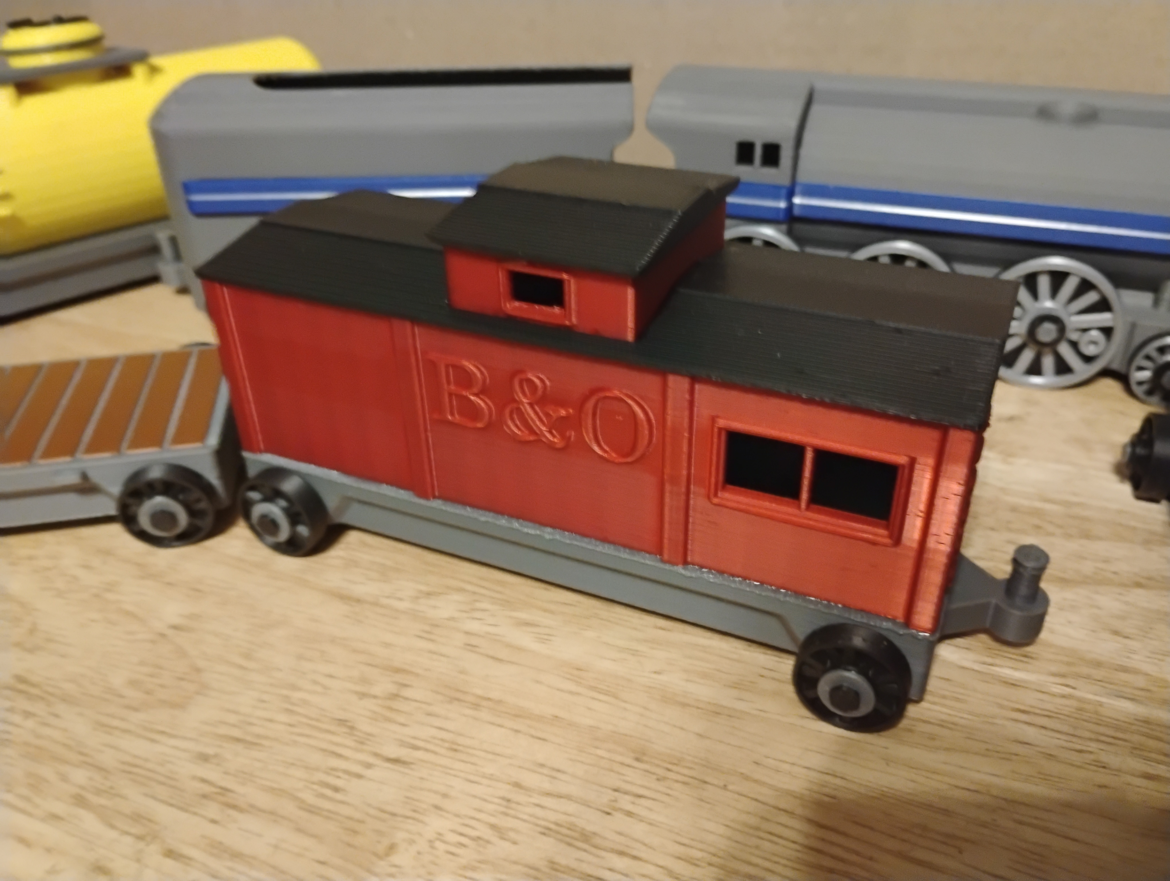 A toy train caboose for children