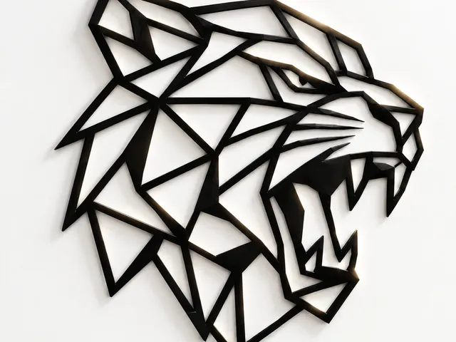 Geometric Roaring Panther Wall Art