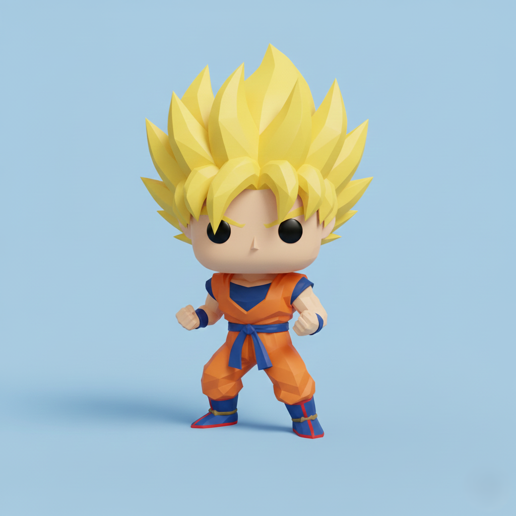 Goku SSJ2 Low Poly Pop