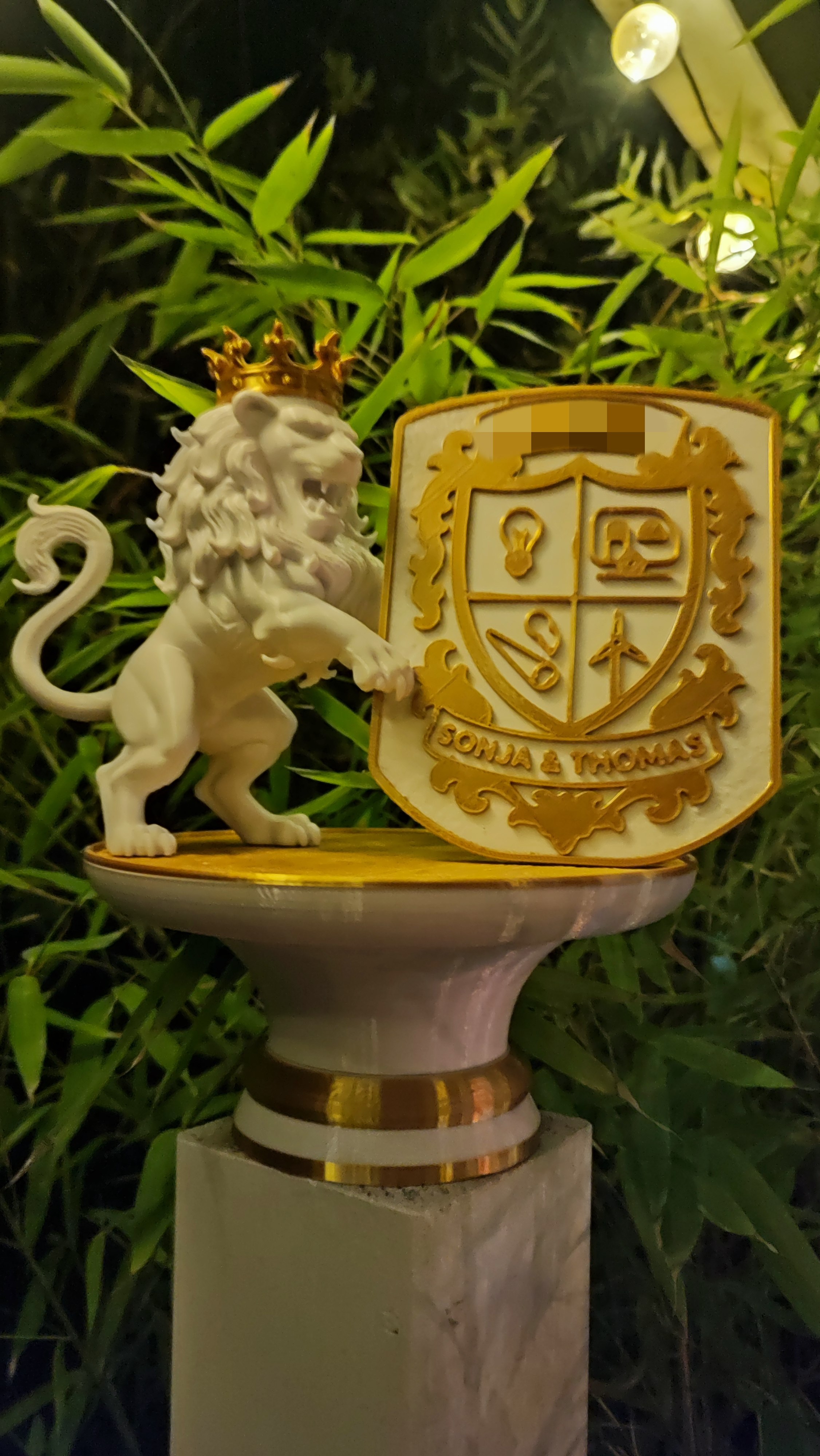 Familienwappen Löwe Lion crest and lion with stand bust