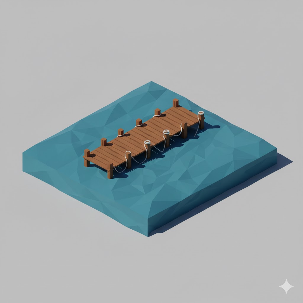 Low Poly Wooden Pier