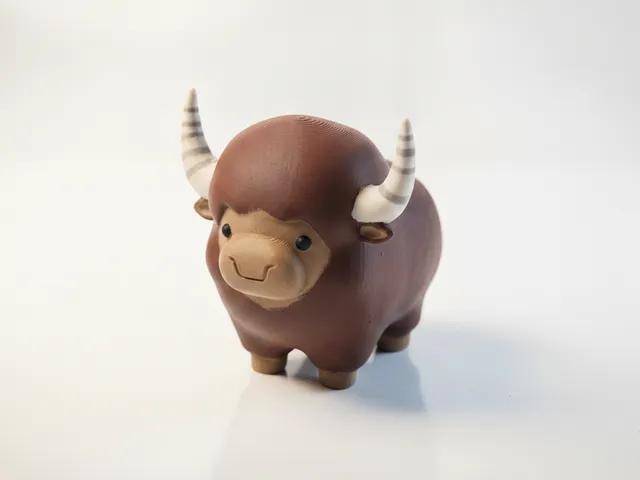Cute Bull Figurine Animal Collectible 3D Printable