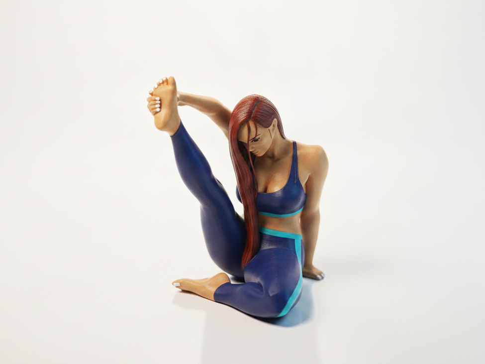 Lady Stretching Figurine Female Figure 3D Printable
