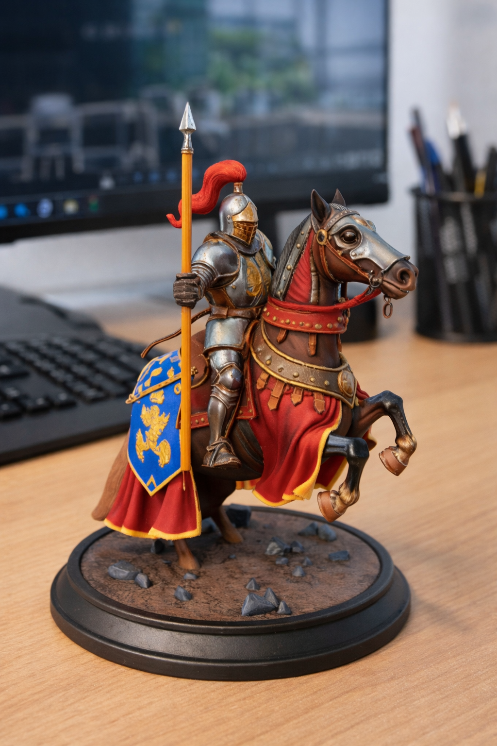 Medieval Cavalry Statue and Figure