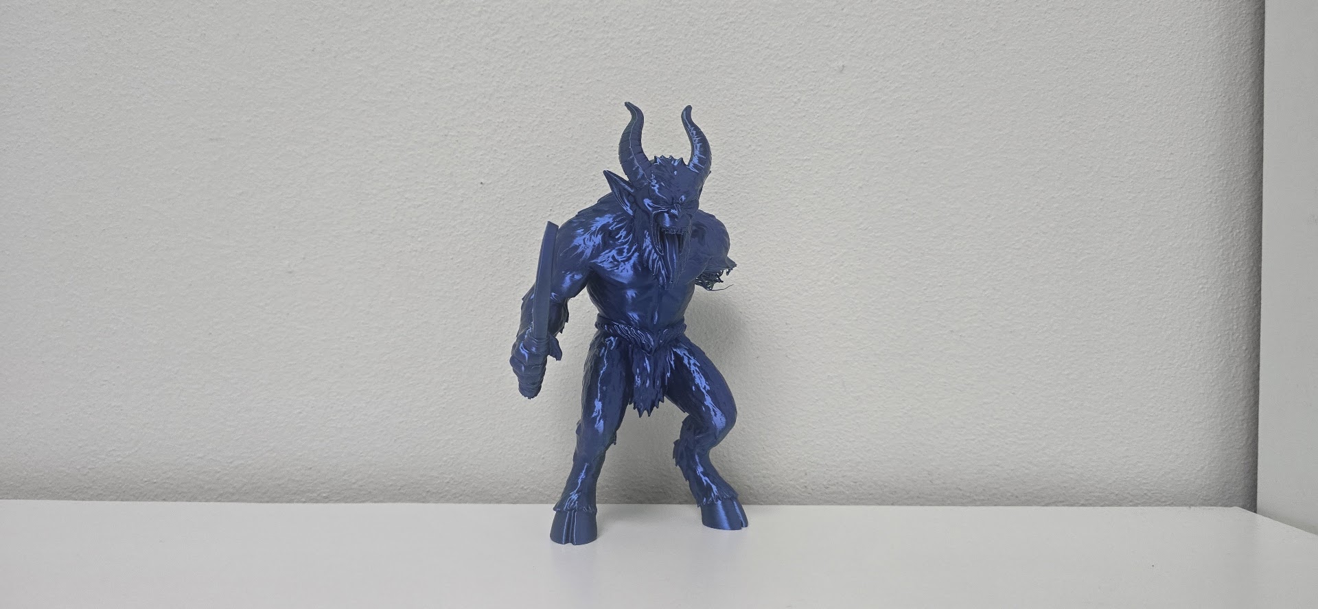 Furry Snarling Devil Figure Holiday Ornament