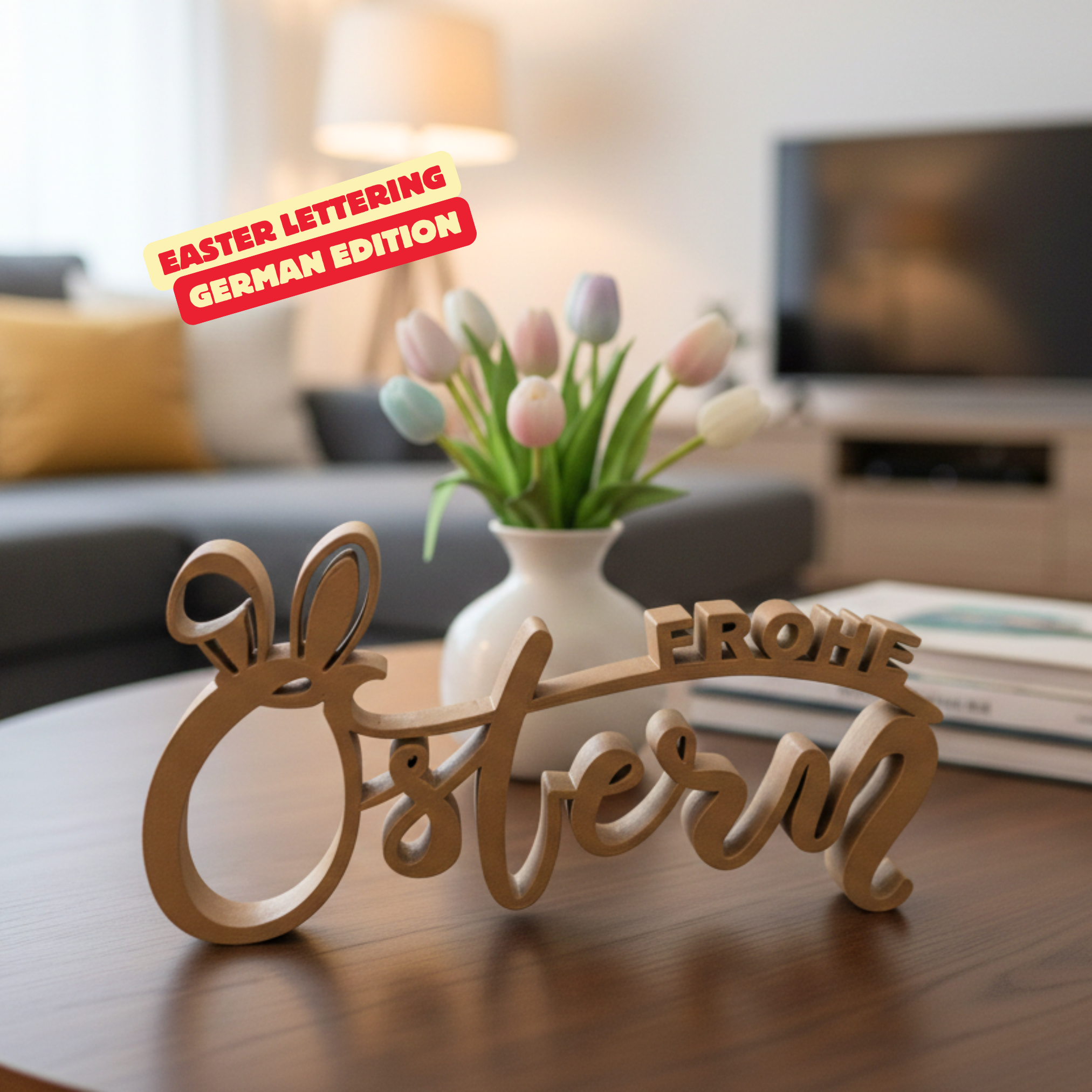 EASTER LETTERING - GERMAN EDITION / 2D ART / EASTER DECOR / HOMEDECOR / CUTE EASTER DECOR