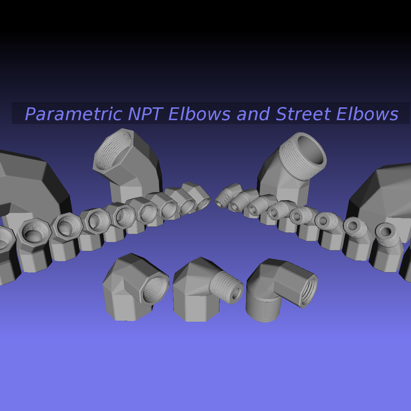 Parametric Pipe Elbows & Street Elbows (SCAD + STL) by ...