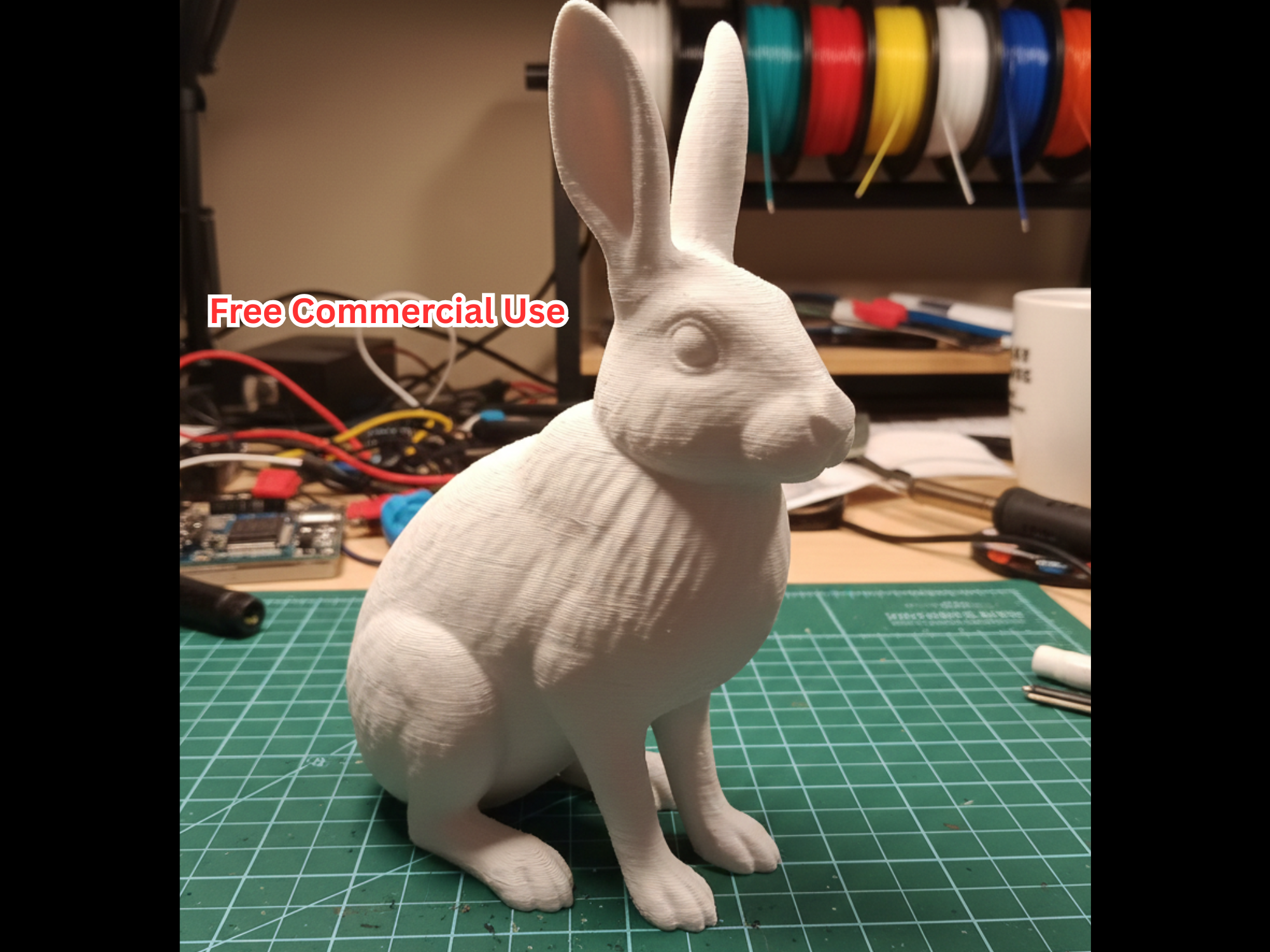 Semi-Realistic Arctic Hare Statue