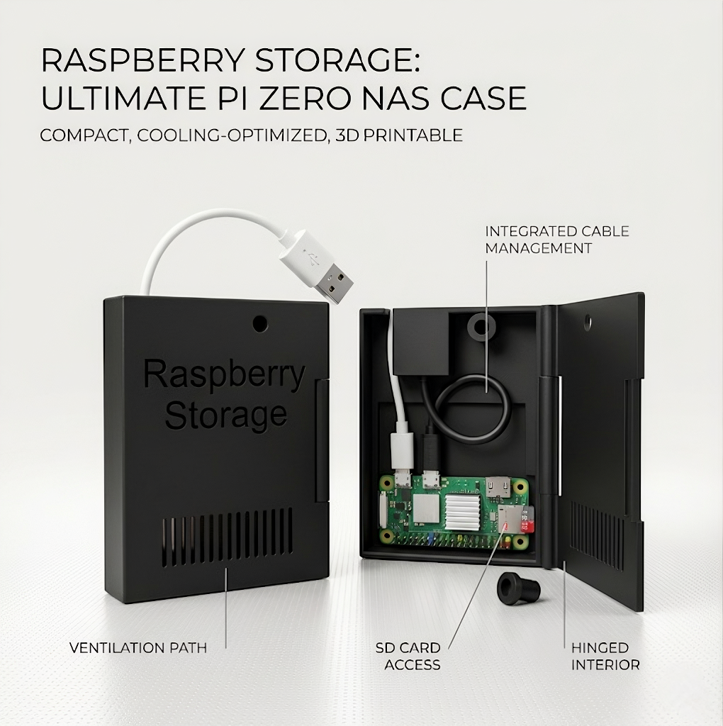 Raspberry Pi Zero 2 W Mini NAS Case