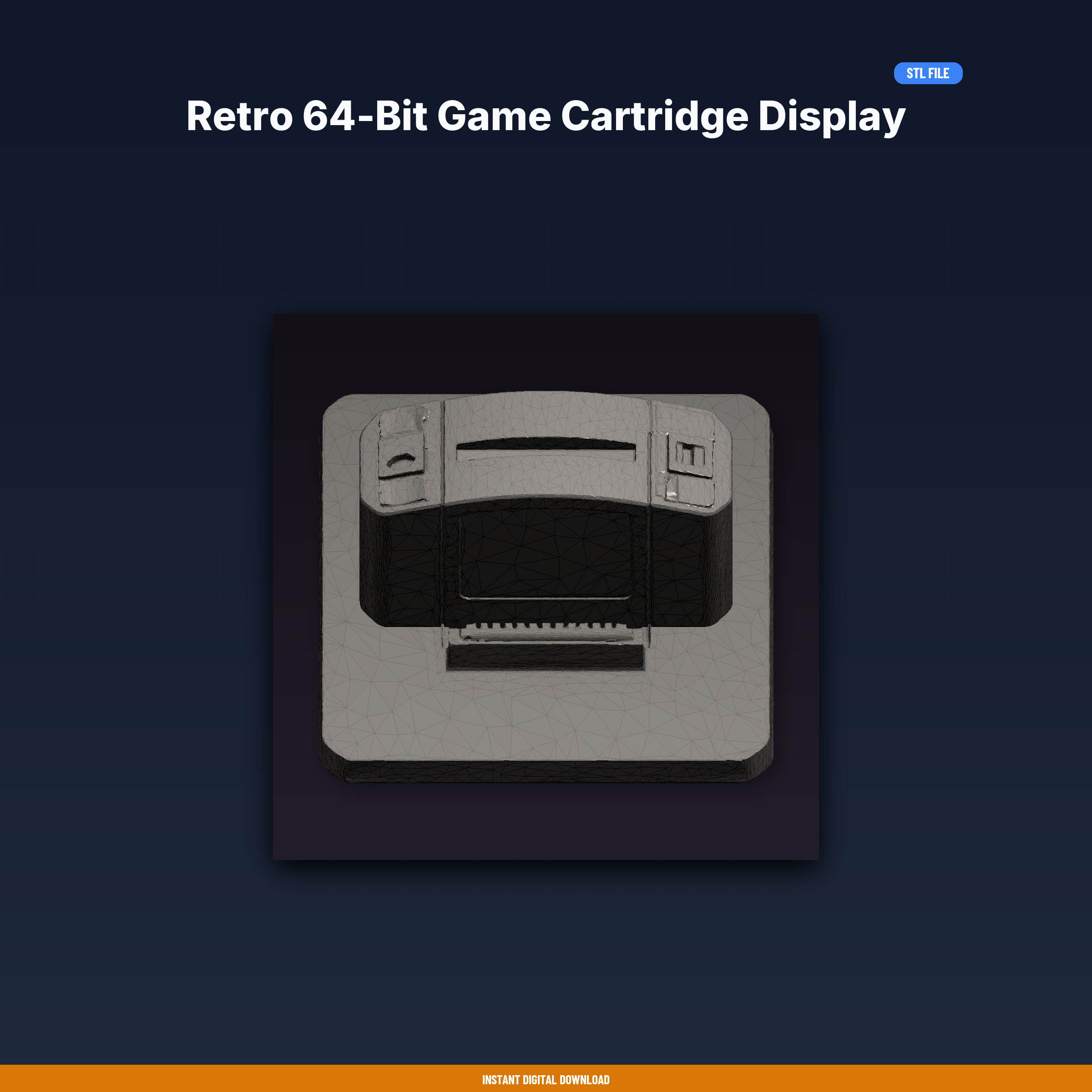 Retro 64-Bit Game Cartridge Display Stand - 3D Printable STL File