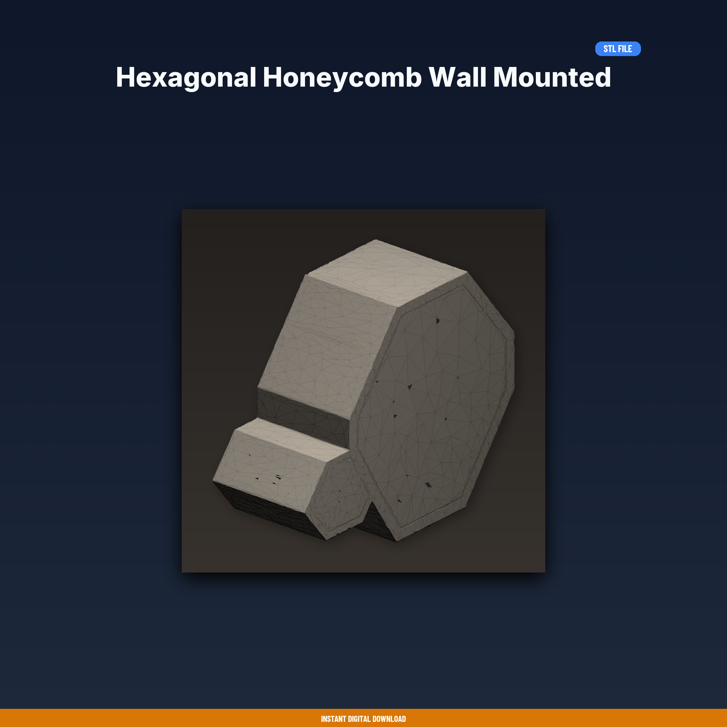Hexagonal Honeycomb Wall Mounted Planter, Modular Interlocking - 3D Printable STL File