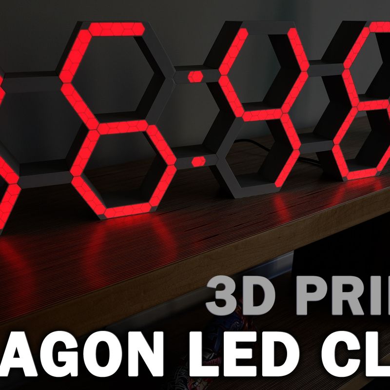 Hexagon LED Clock by Andy Huot Creations | Download STL model ...