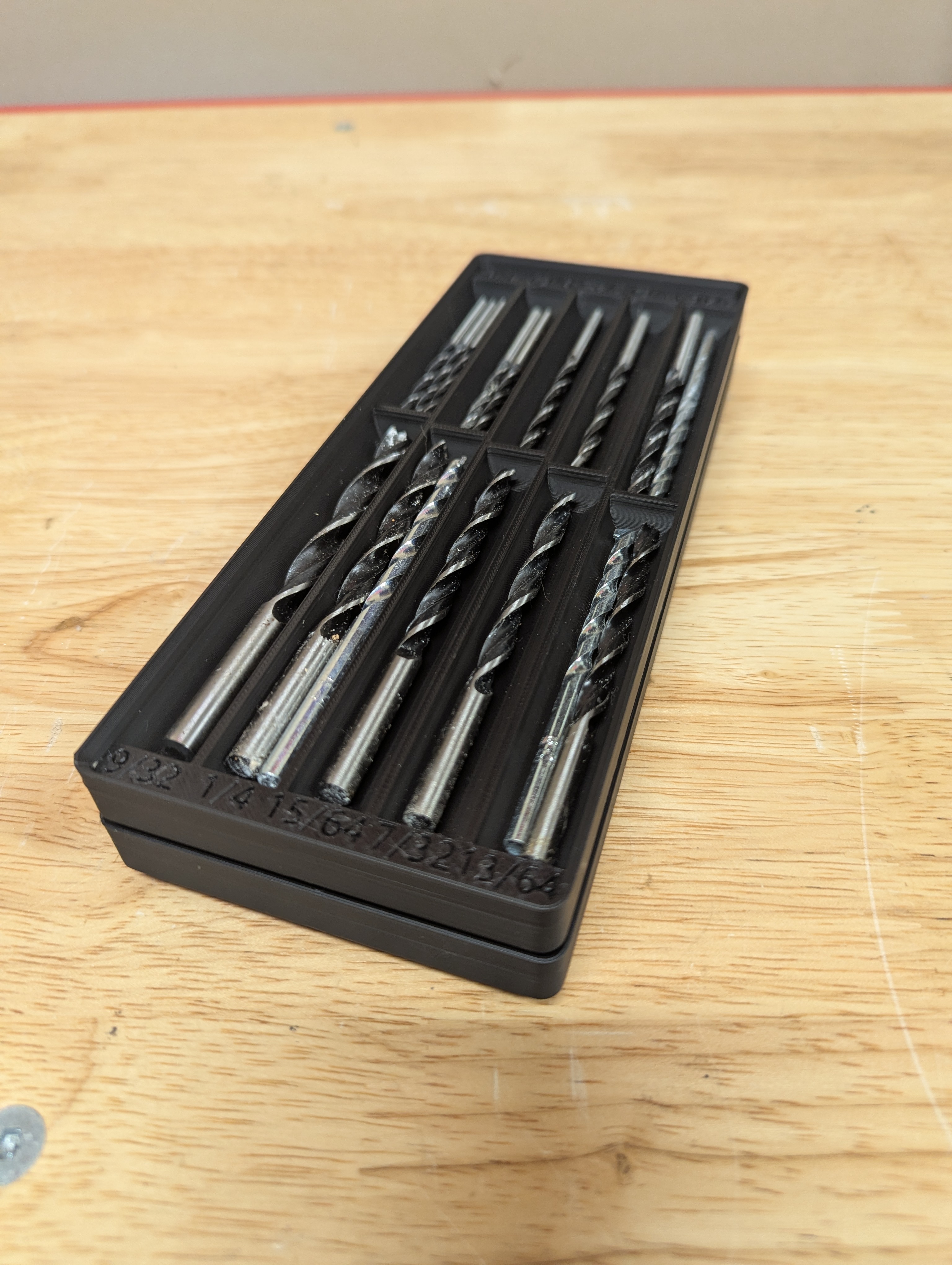 Gridfinity Drill Bit Holder (Stackable - 2x2x2U)