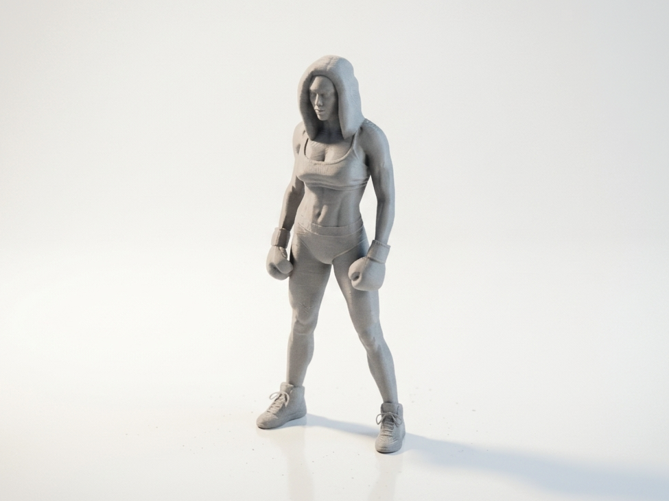 Boxer Babe Female Fighter Figurine 3D Printable