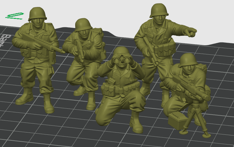 3D soldiers USA WW2