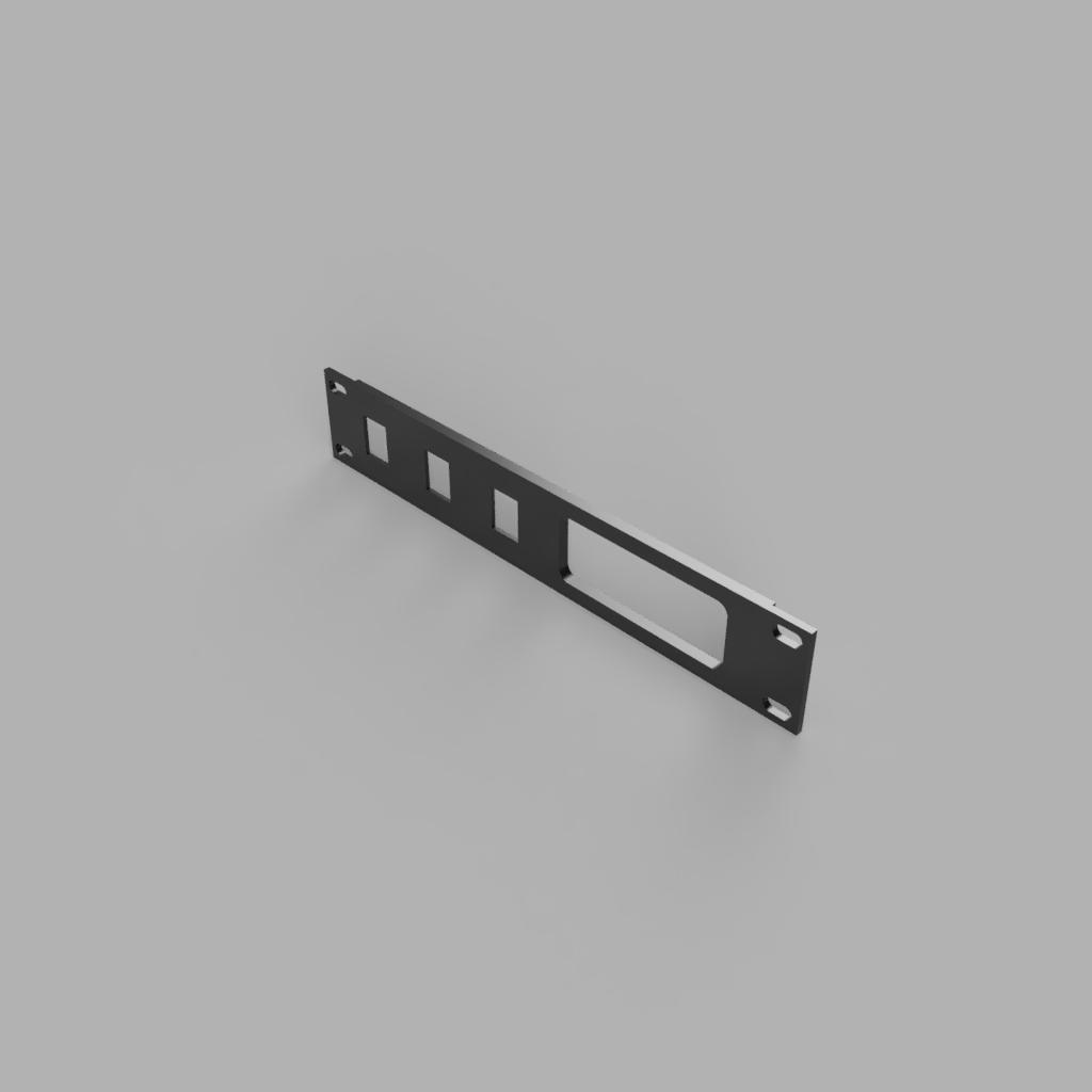 10'' Rack Mount with 3x Ethernet hole and 1x big hole for Cables