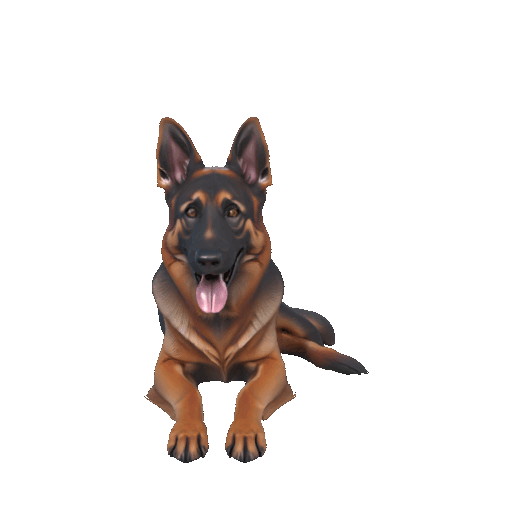 German Shepherd Figurine – 3D Printable Watchdog Dog Model