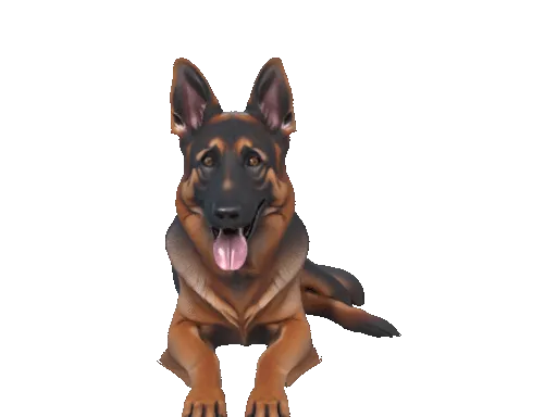 German Shepherd Figurine – 3D Printable Watchdog Dog Model