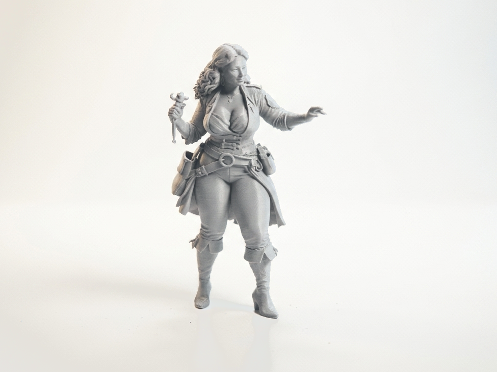 Thick Pirate Figurine Female Character 3D Printable