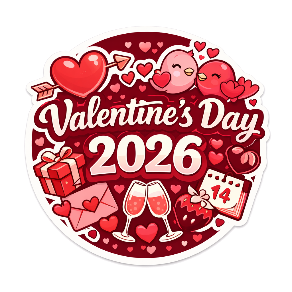 Valentine's Day 2026 mug coaster