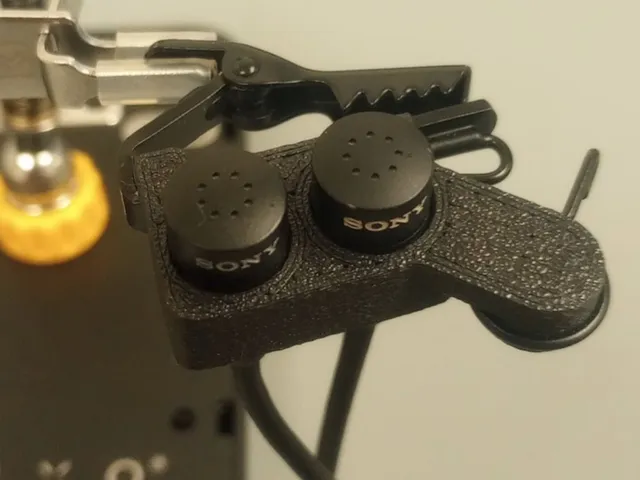 Dual SonyECM-44B Lavaliere Microphone Clip Adapter