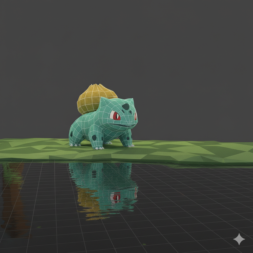 Smooth Bulbasaur low poly