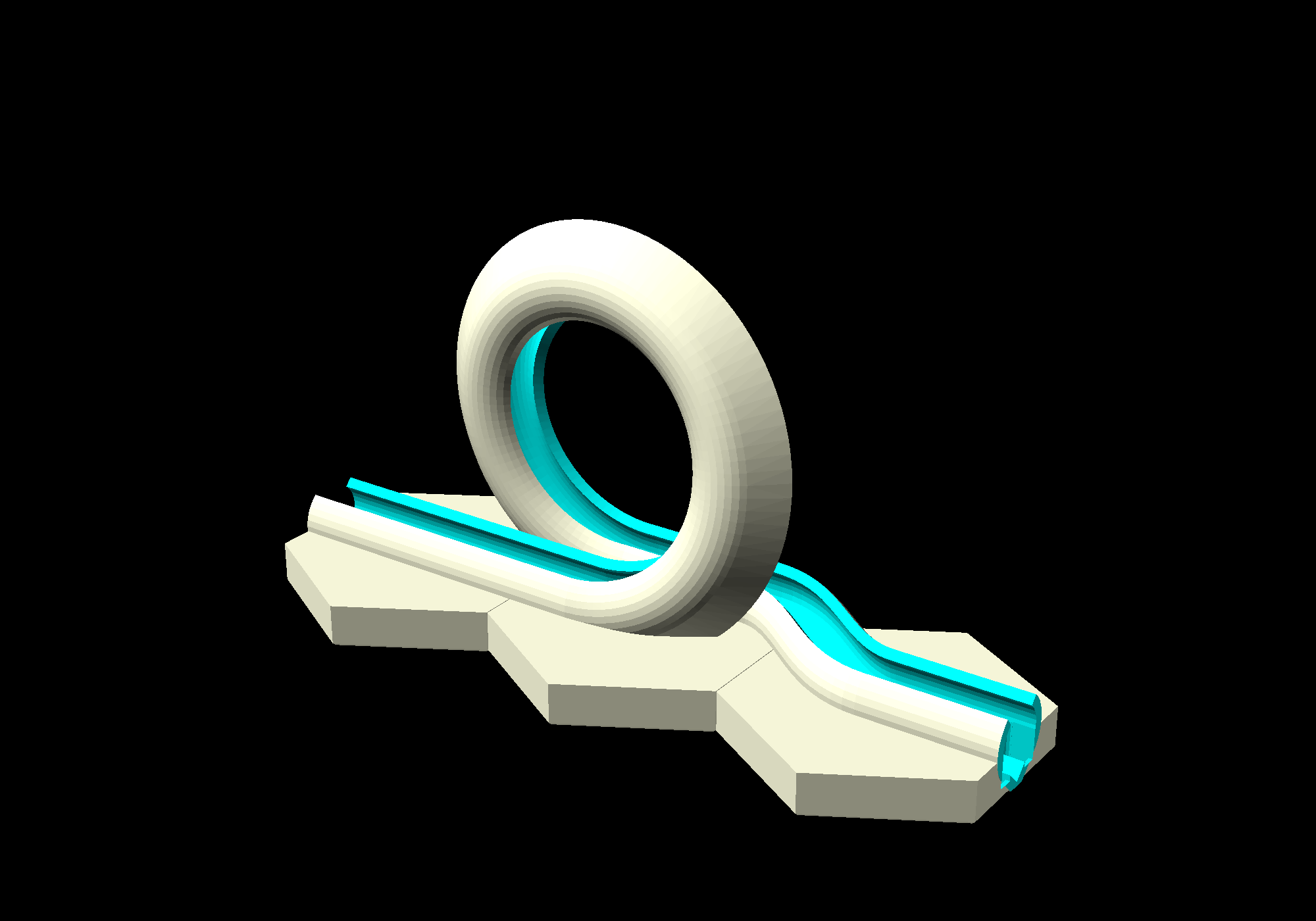 Helical Loop for GraviTrax-compatible marble runs (3-tile, no-support channel)