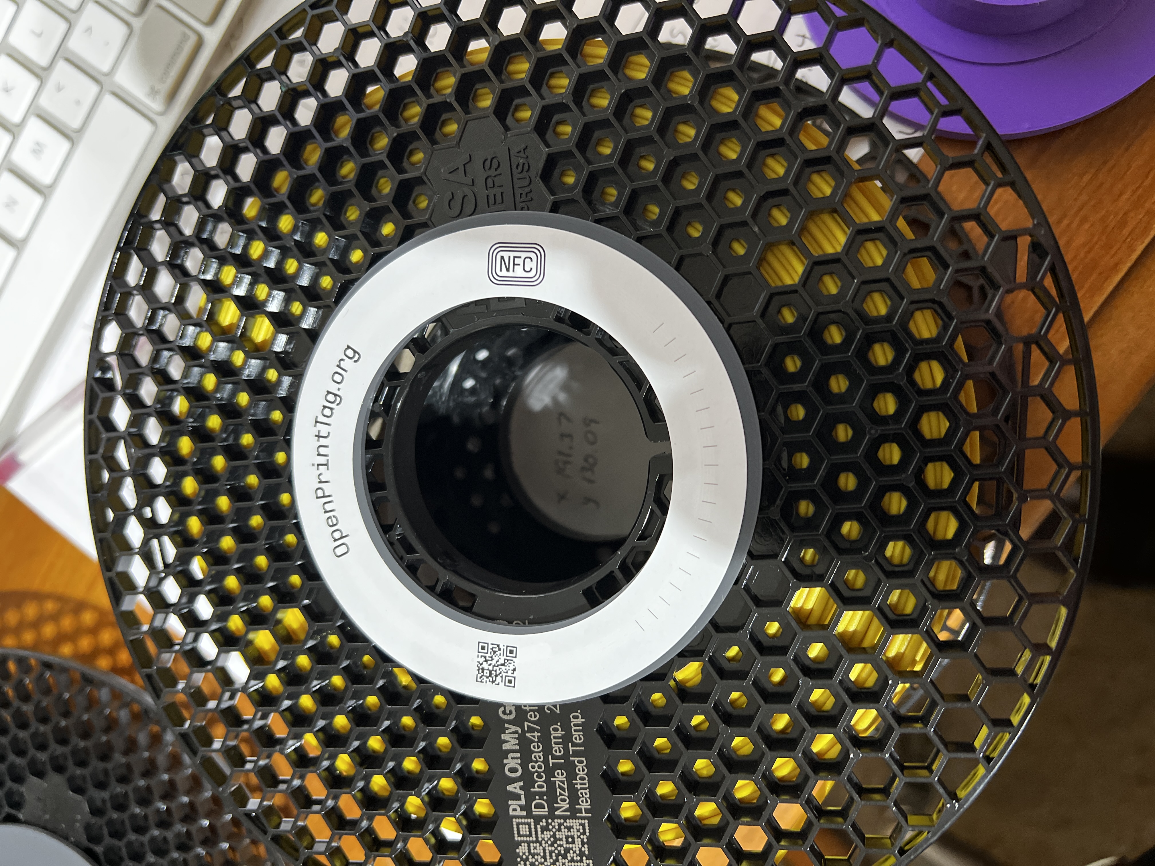 Open print tag spool adapter