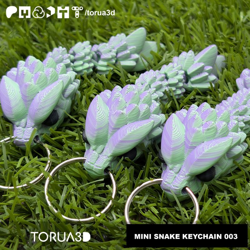 Mini snake keychain 003 by Torua3D | Download STL model | Printables.com