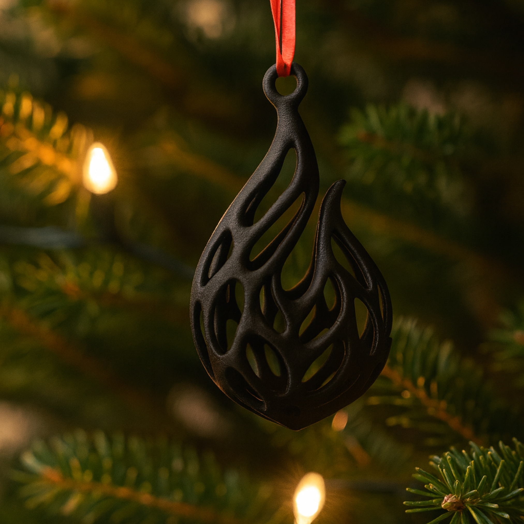 FLAME ORNAMENT VORONOI / CHRISTMAS TREE DECOR / HOMEDECOR / DECOR / DECORATIONS / DESIGNER — miniatura 2