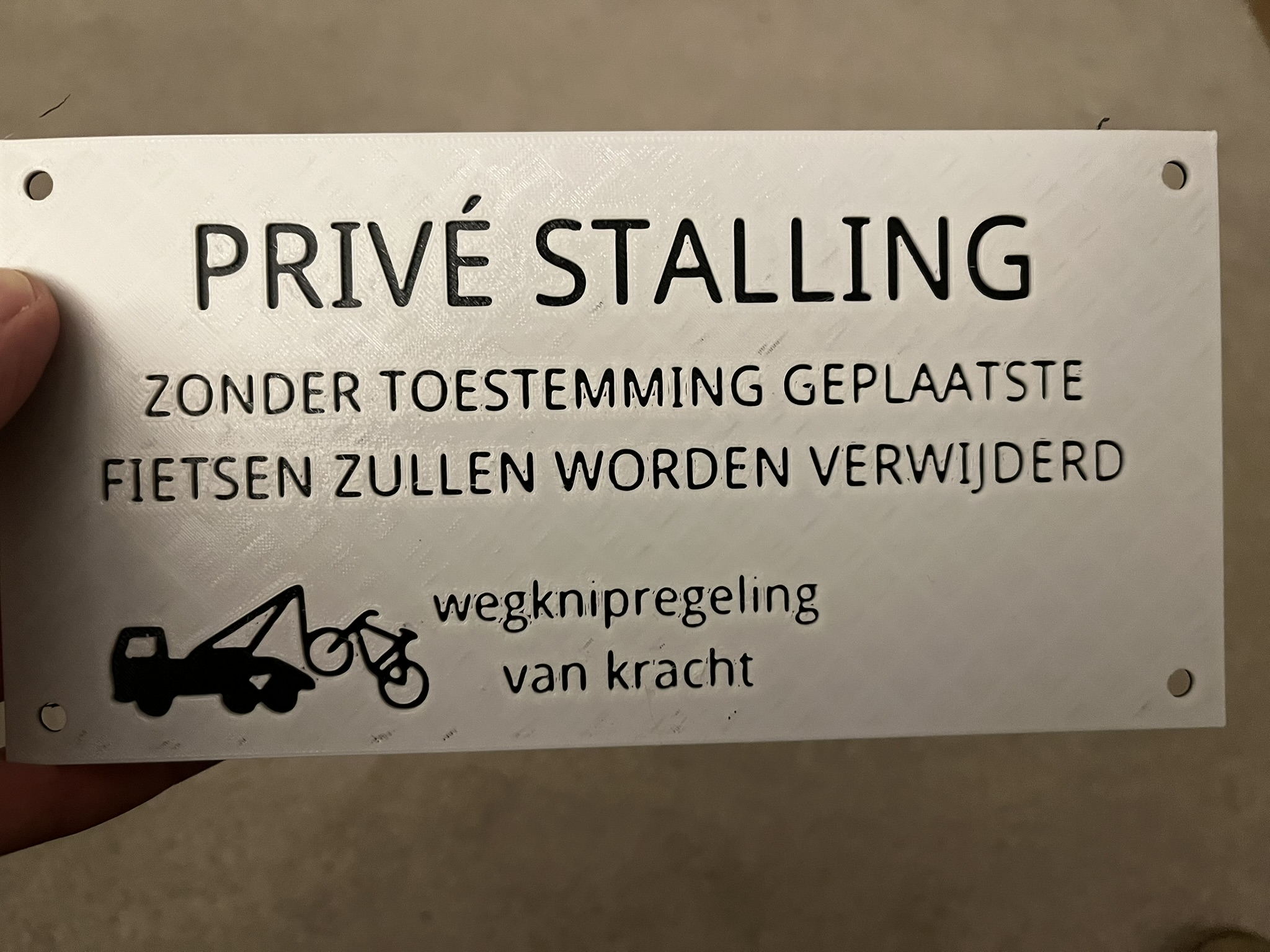 Apartment bicycle sign