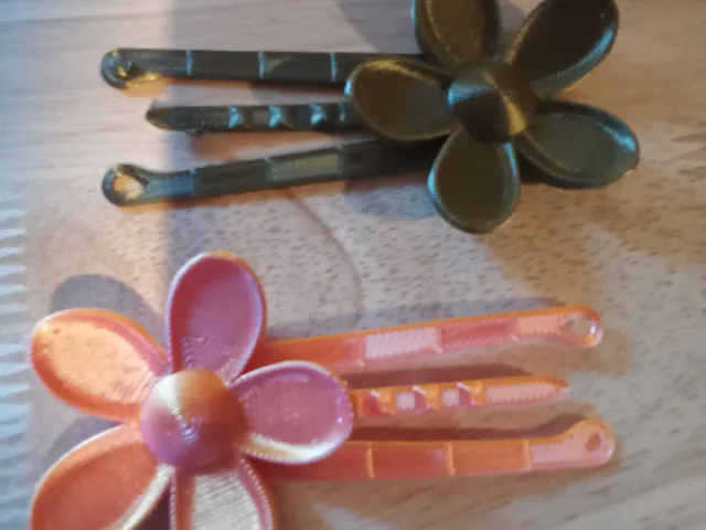 Flower snap hair pin
