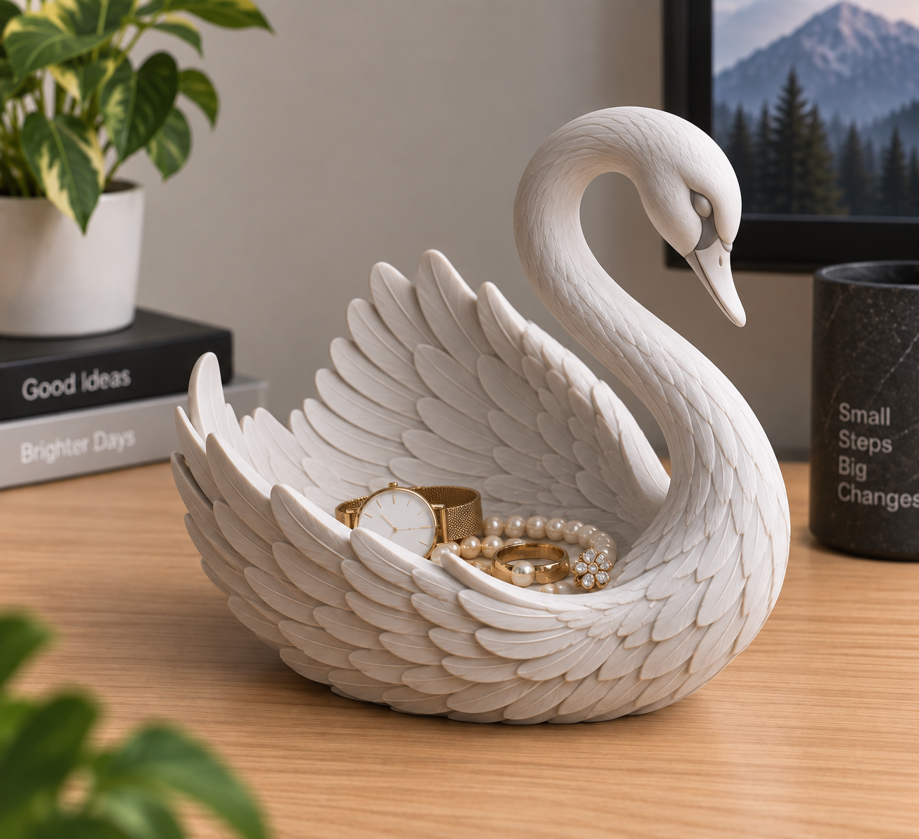 Swan Bowl - Feathered Wing Catchall Dish