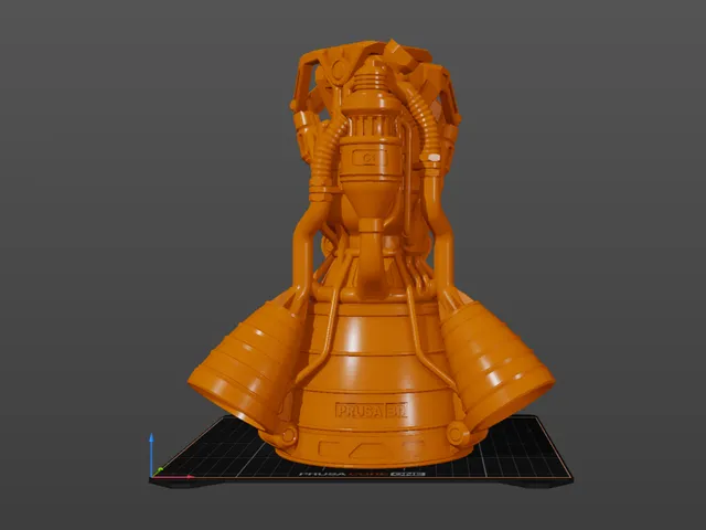 Rocket Engine Prusa - With C1 Label and Max Size Print Remix