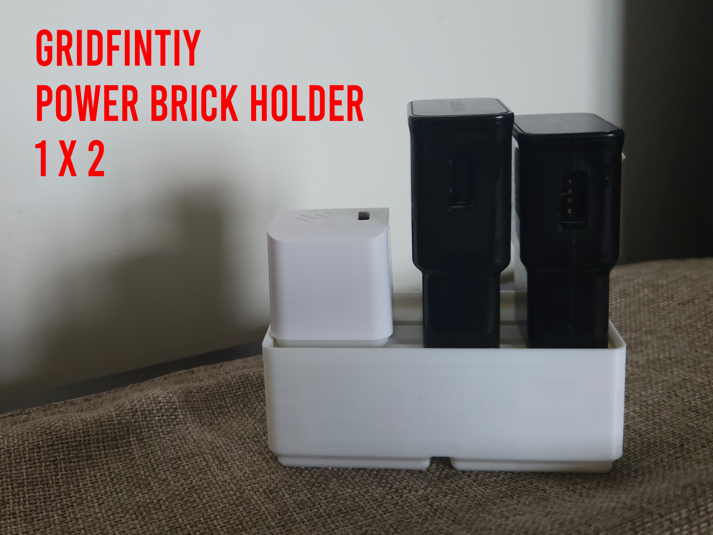 Gridfinity Power Brick (Phone Charger) Holder