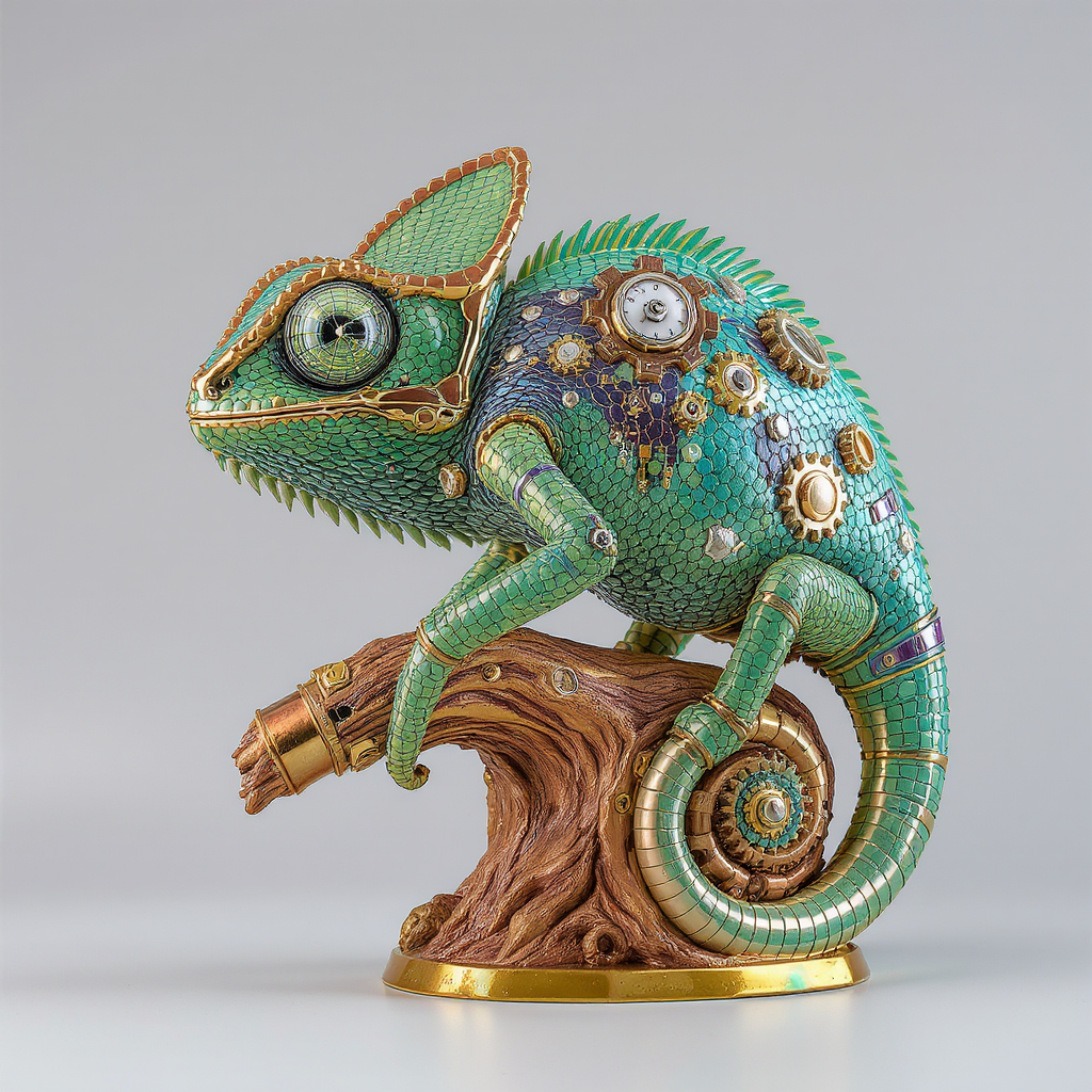 Steampunk Chameleon Figurine