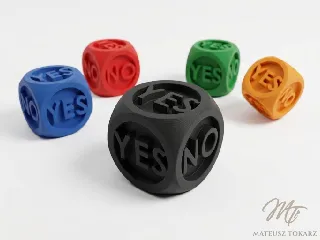 Yes/No Decision Dice | Scalable Desk Toy | 3 Sizes